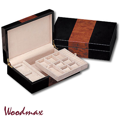 Шкатулка для ювелирных украшений, черная со светло-коричневым Шкатулка Woodmax 2007 г инфо 2935c.