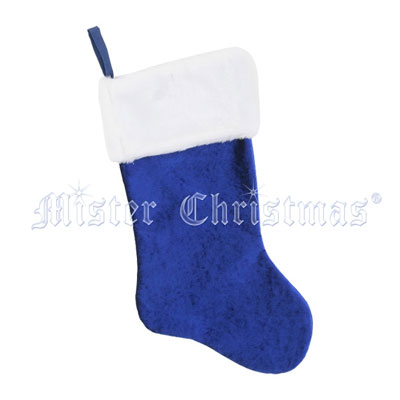 Новогодний носок для подарков, цвет: синий Новогодний сувенир Mister Christmas 2009 г ; Упаковка: пакет инфо 7643c.