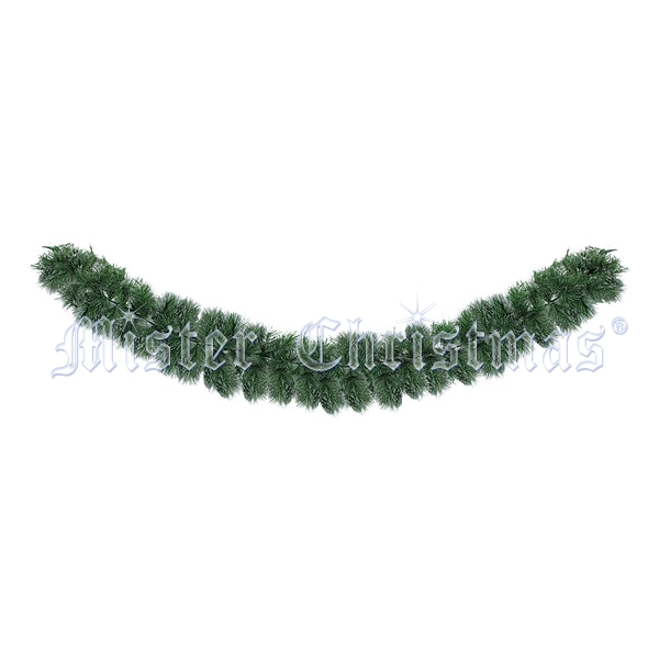 Гирлянда из искусственной хвои, цвет: зеленый с серебряными блестками, 270 см Новогодняя продукция Mister Christmas 2008 г инфо 7657c.