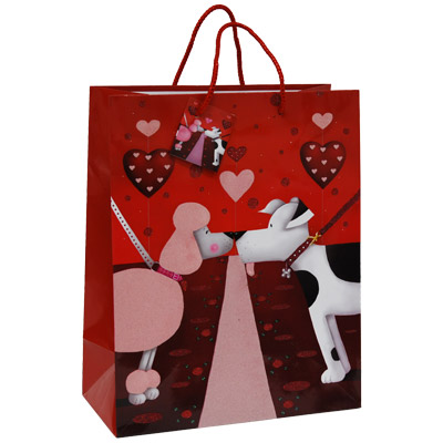 Пакет подарочный "Собачья любовь", 26 см x 33 см x 13 см 17738 текстиль Изготовитель: Китай Артикул: 17738 инфо 8510c.