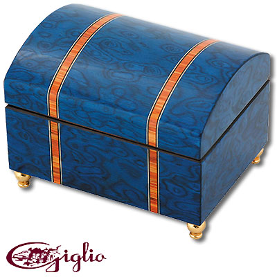 Шкатулка музыкальная от Giglio для ювелирных украшений, синяя Шкатулка Giglio 2007 г инфо 9566c.