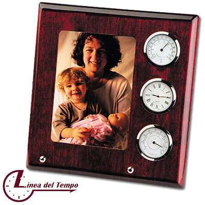 Часы с термометром, гигрометром и рамкой для фото (A9054) Часы настенные, настольные Linea del Tempo 2007 г инфо 8376d.