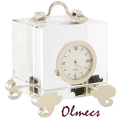 Часы настольные, серебристые М 81380 Часы настенные, настольные Olmecs 2007 г ; Упаковка: подарочная коробка инфо 12110f.
