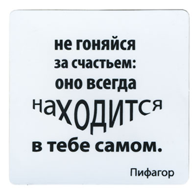 Магнит "Не гоняйся за счастьем: оно всегда находится в тебе самом" на магнитном виниле Производитель: Россия инфо 6857h.