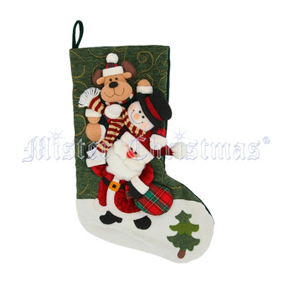Новогодний носок для подарков "Снеговик и Санта" эталоном качества и хорошего вкуса инфо 77i.