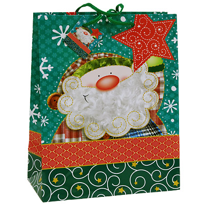 Пакет подарочный "Дед Мороз", 26 см x 33 см x 13 см 17707 бумага Изготовитель: Китай Артикул: 17707 инфо 497i.